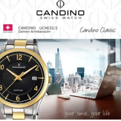 Candino Damen-Armbanduhr Edelstahl silber gold C4632/2 Quarz Klassisch UC4632/2