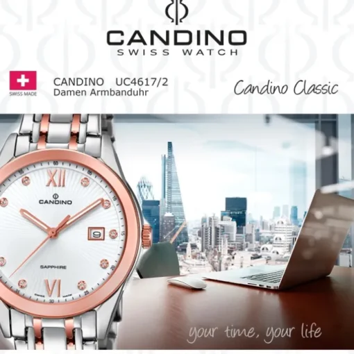 Candino Damen-Armbanduhr Edelstahl silber braun C4617/2 Quarz Klassisch UC4617/2