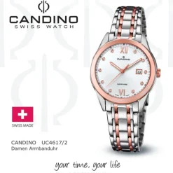 Candino Damen-Armbanduhr Edelstahl silber braun C4617/2 Quarz Klassisch UC4617/2