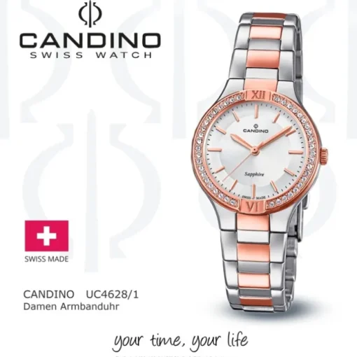 Candino Damen-Armbanduhr Edelstahl silber roségold C4628/1 Quarzuhr UC4628/1