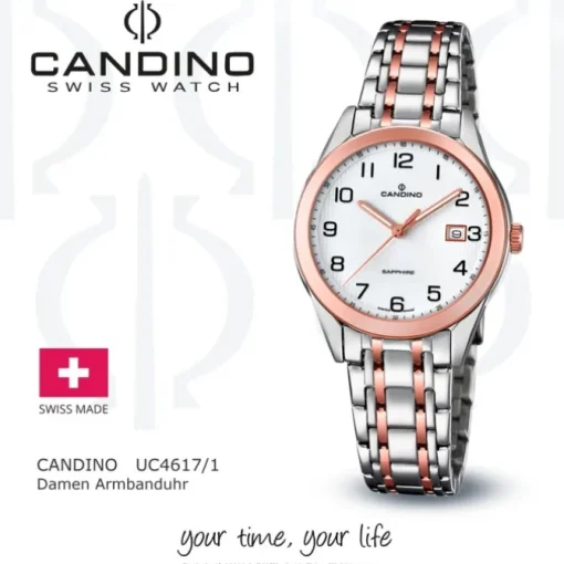 Candino Damen-Armbanduhr Edelstahl silber braun C4617/1 Quarz Klassisch UC4617/1
