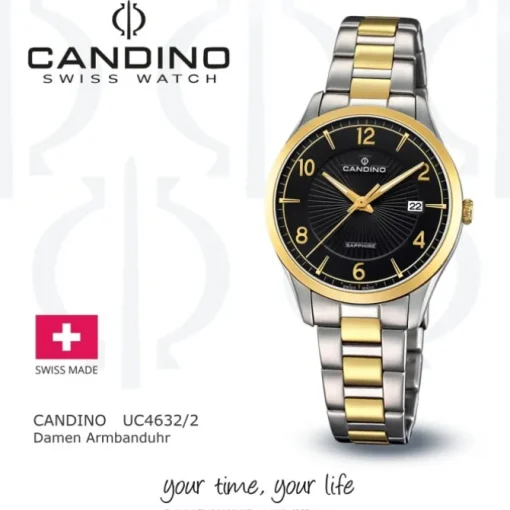 Candino Damen-Armbanduhr Edelstahl silber gold C4632/2 Quarz Klassisch UC4632/2