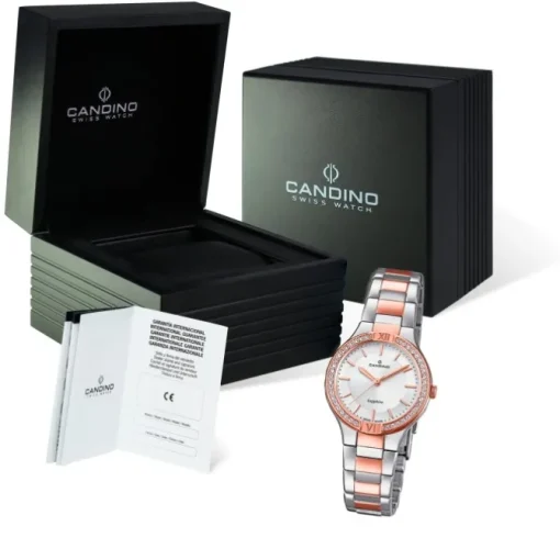 Candino Damen-Armbanduhr Edelstahl silber roségold C4628/1 Quarzuhr UC4628/1