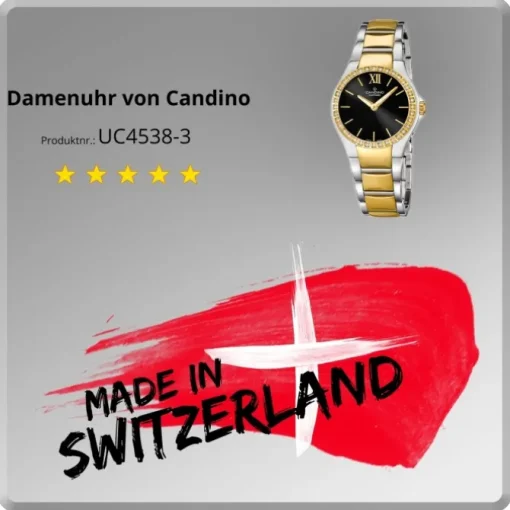 Candino Damen-Armbanduhr Timeless analog Quarz Edelstahl Gelbgold PVD UC4538/3