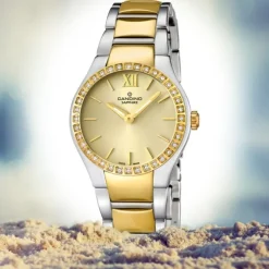 Candino Damen-Armbanduhr Timeless analog Quarz Edelstahl Gelbgold PVD UC4538/2