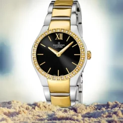 Candino Damen-Armbanduhr Timeless analog Quarz Edelstahl Gelbgold PVD UC4538/3