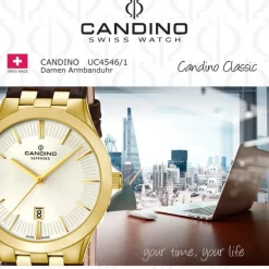 Candino Damen-Armbanduhr Timeless analog Quarz Leder UC4546/1