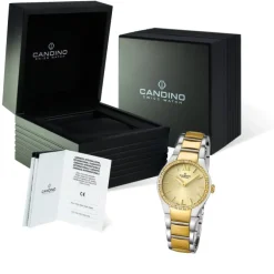 Candino Damen-Armbanduhr Timeless analog Quarz Edelstahl Gelbgold PVD UC4538/2