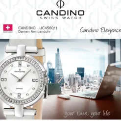 CANDINO Damen-Uhr - Elegance Flair - Analog - Quarz - Leder/Textil - UC4560/1