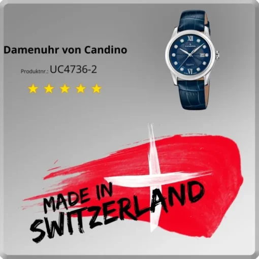 Candino Damenuhr Classic C4736/2 Armbanduhr Edelstahl dunkelblau UC4736/2