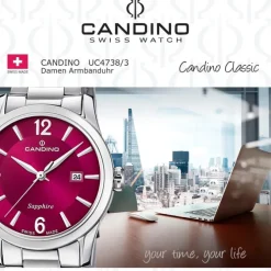 Candino Damenuhr Classic C4738/3 Armbanduhr Edelstahl silber UC4738/3