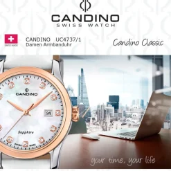 Candino Damenuhr Classic C4737/1 Armbanduhr Edelstahl weiß UC4737/1