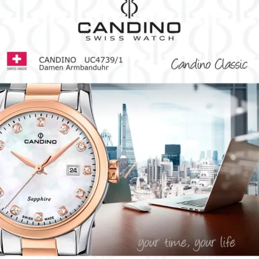 Candino Damenuhr Classic C4739/1 Armbanduhr Edelstahl silber-roségold UC4739/1