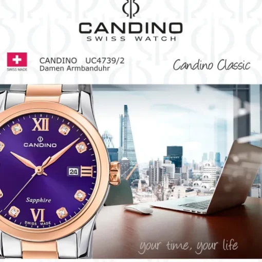 Candino Damenuhr Classic C4739/2 Armbanduhr Edelstahl silber-roségold UC4739/2