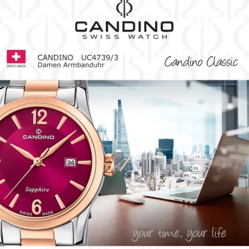 Candino Damenuhr Classic C4739/3 Armbanduhr Edelstahl silber-roségold UC4739/3