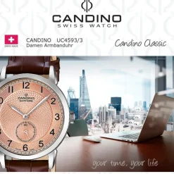 Candino Damenuhr Classic C4593/3 Armbanduhr Edelstahl braun UC4593/3