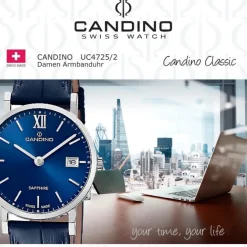 Candino Damenuhr Classic C4725/2 Armbanduhr Edelstahl blau UC4725/2