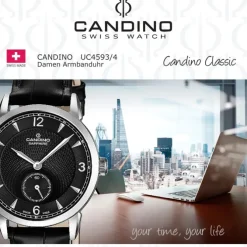 Candino Damenuhr Classic C4593/4 Armbanduhr Edelstahl schwarz UC4593/4