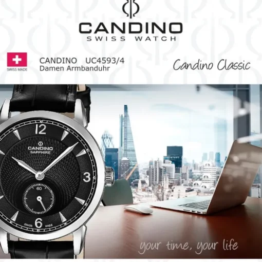 Candino Damenuhr Classic C4593/4 Armbanduhr Edelstahl schwarz UC4593/4