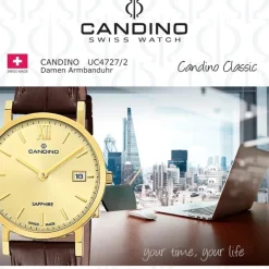 Candino Damenuhr Classic C4727/2 Armbanduhr Edelstahl dunkelbraun UC4727/2