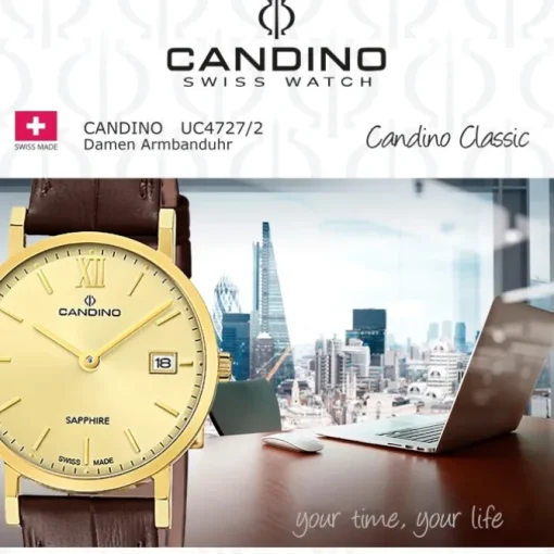 Candino Damenuhr Classic C4727/2 Armbanduhr Edelstahl dunkelbraun UC4727/2