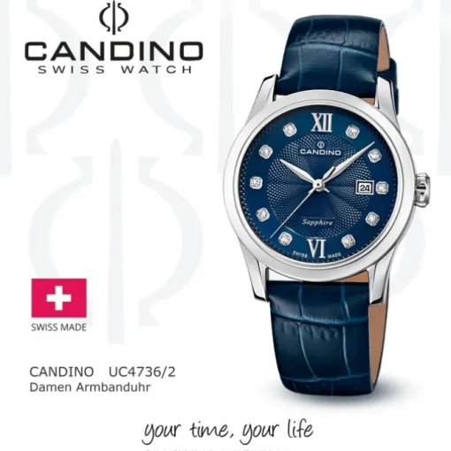 Candino Damenuhr Classic C4736/2 Armbanduhr Edelstahl dunkelblau UC4736/2