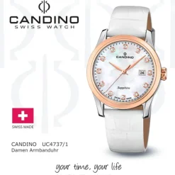 Candino Damenuhr Classic C4737/1 Armbanduhr Edelstahl weiß UC4737/1