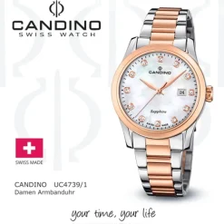Candino Damenuhr Classic C4739/1 Armbanduhr Edelstahl silber-roségold UC4739/1