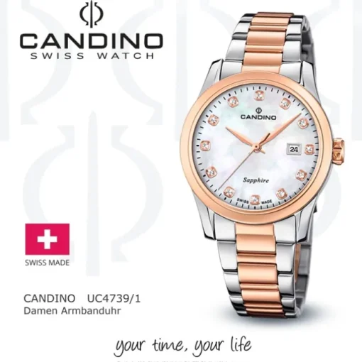 Candino Damenuhr Classic C4739/1 Armbanduhr Edelstahl silber-roségold UC4739/1