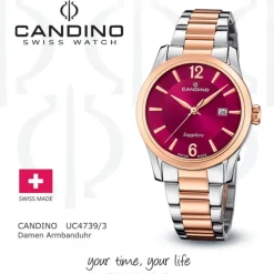 Candino Damenuhr Classic C4739/3 Armbanduhr Edelstahl silber-roségold UC4739/3