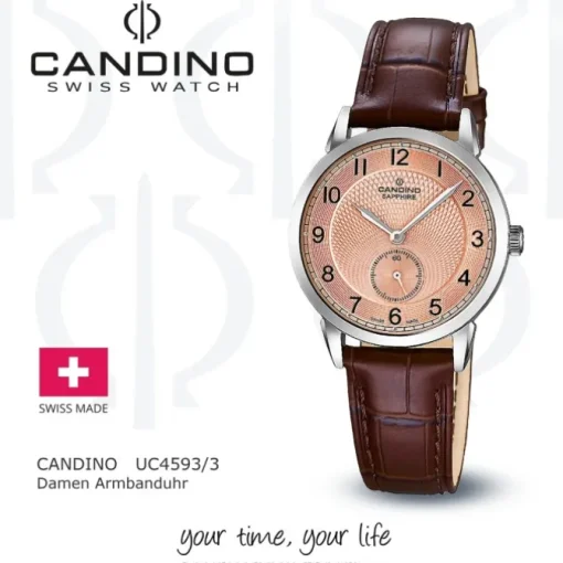 Candino Damenuhr Classic C4593/3 Armbanduhr Edelstahl braun UC4593/3