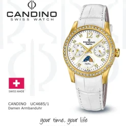 Candino Damenuhr Classic C4685/1 Armbanduhr Edelstahl weiß UC4685/1