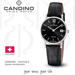 Candino Damenuhr Classic C4725/3 Armbanduhr Edelstahl schwarz UC4725/3