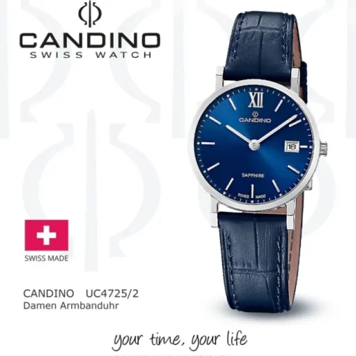 Candino Damenuhr Classic C4725/2 Armbanduhr Edelstahl blau UC4725/2
