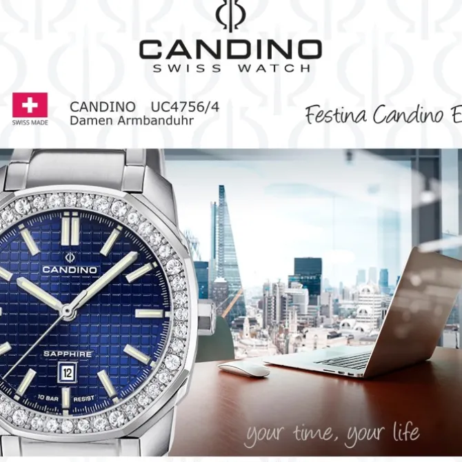 Candino Damenuhr Edelstahl silber Candino Elegance Armbanduhr UC4756/4