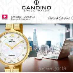 Candino Damenuhr Edelstahl gold Candino Elegance Armbanduhr UC4644/2