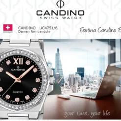 Candino Damenuhr Edelstahl silber Candino Elegance Armbanduhr UC4751/6