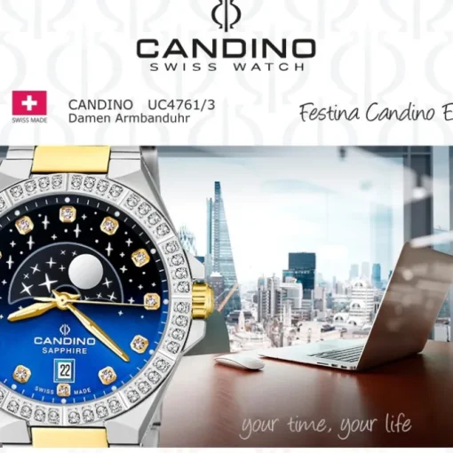 Candino Damenuhr Edelstahl silber gold Candino Elegance Armbanduhr UC4761/3