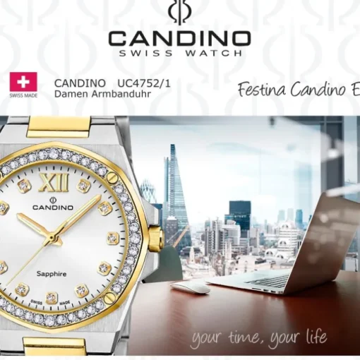 Candino Damenuhr Edelstahl silber gold Candino Elegance Armbanduhr UC4752/1