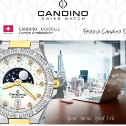 Candino Damenuhr Edelstahl silber gold Candino Elegance Armbanduhr UC4761/1