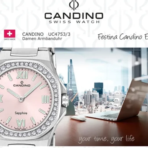 Candino Damenuhr Edelstahl silber Candino Elegance Armbanduhr UC4753/3