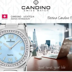 Candino Damenuhr Edelstahl silber Candino Elegance Armbanduhr UC4753/4