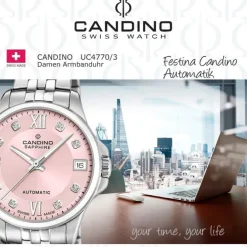 Candino Damenuhr Edelstahl silber Candino Automatik Armbanduhr UC4770/3