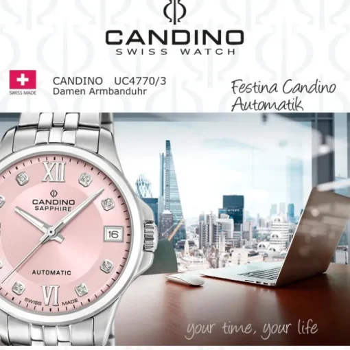 Candino Damenuhr Edelstahl silber Candino Automatik Armbanduhr UC4770/3