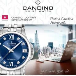 Candino Damenuhr Edelstahl silber Candino Automatik Armbanduhr UC4770/4