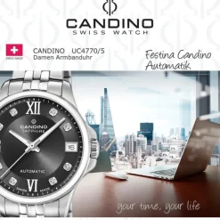 Candino Damenuhr Edelstahl silber Candino Automatik Armbanduhr UC4770/5