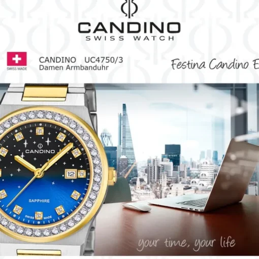 Candino Damenuhr Edelstahl silber gold Candino Elegance Armbanduhr UC4750/3