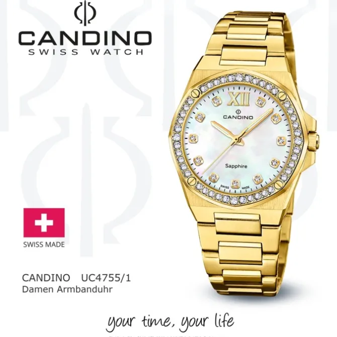 Candino Damenuhr Edelstahl gold Candino Elegance Armbanduhr UC4755/1