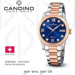 Candino Damenuhr Edelstahl roségold silber Candino Elegance Armbanduhr UC4739/4