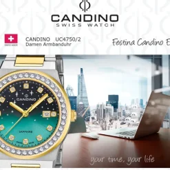 Candino Damenuhr Edelstahl silber gold Candino Elegance Armbanduhr UC4750/2